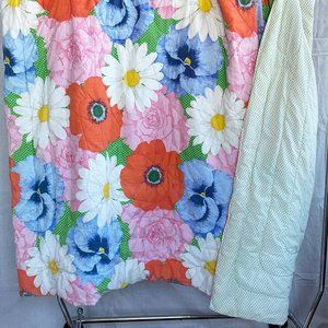 Vintage 70's Twin Comforter Poppies, Daisies